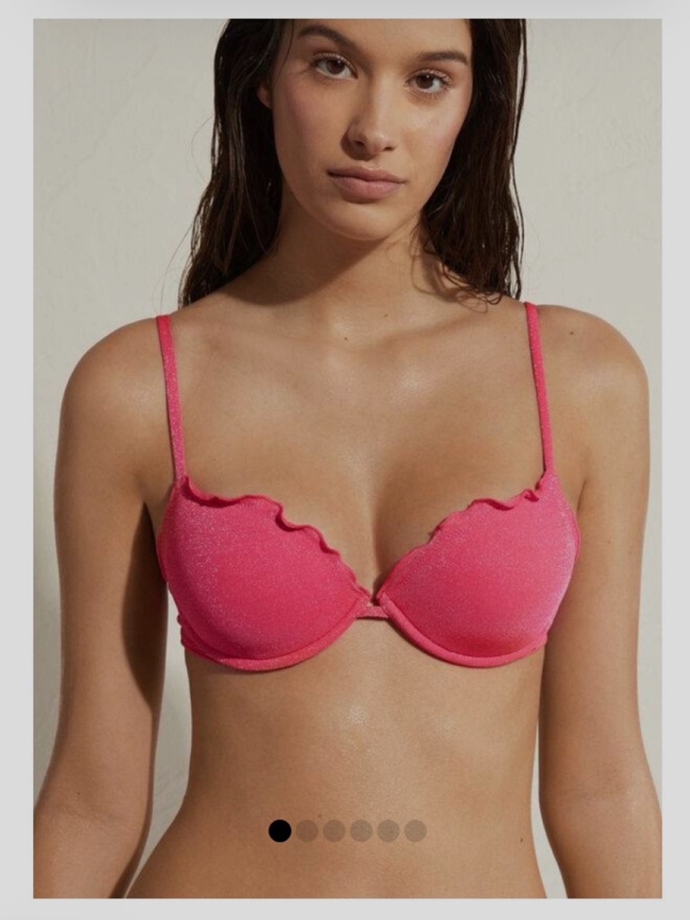 NWT Calzedonia Pink Formentura Bikini Push Up Top size XL & L Brazilian bottoms - Picture 8 of 14